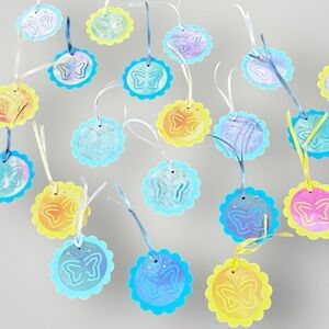 *Lot/20 𝑯𝒂𝒏𝒅𝒎𝒂𝒅𝒆 Rhinestone Tags- Favors, To/From, Gifts, Thank You, Showers +++